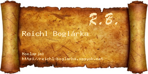Reichl Boglárka névjegykártya